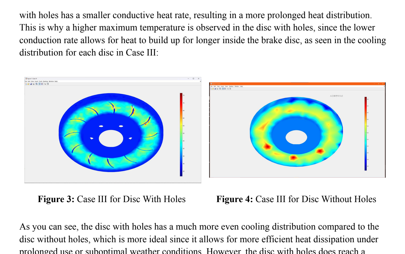 Screenshot of the disc brake thermal analysis report